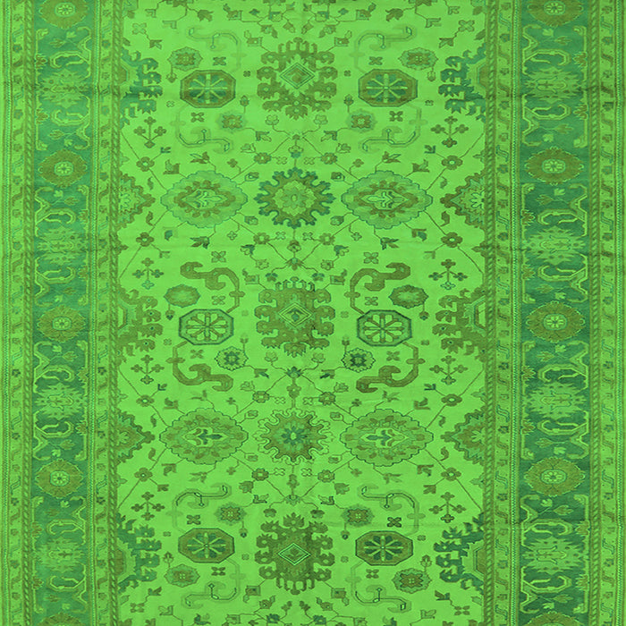Machine Washable Oriental Green Traditional Area Rugs, wshurb1428grn