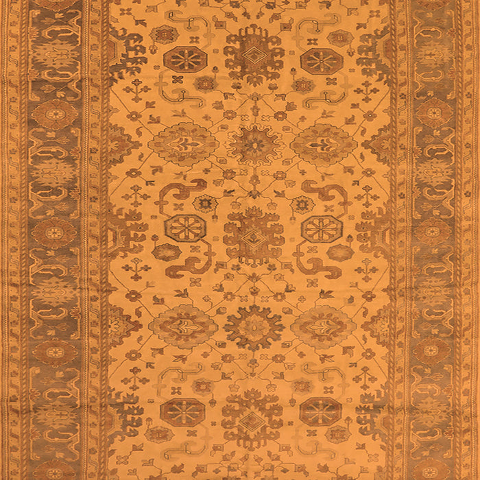 Machine Washable Oriental Orange Traditional Area Rugs, wshurb1428org