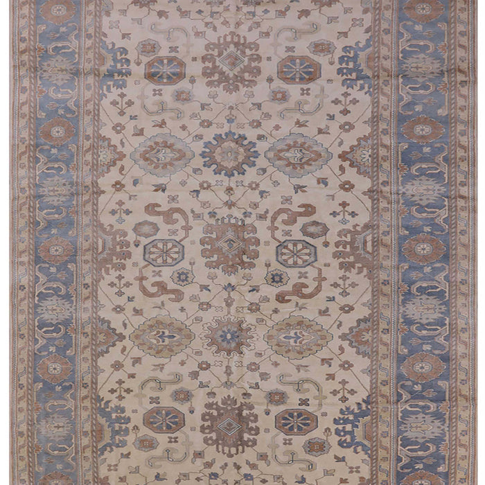 Mid-Century Modern Khaki Rose Pink Oriental Rug, urb1428