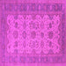 Square Oriental Pink Traditional Rug, urb1428pnk