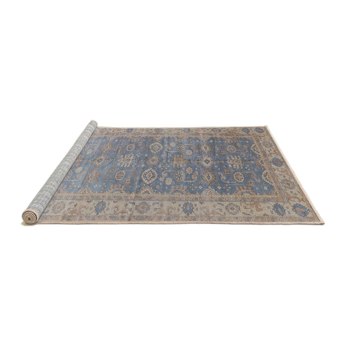 Sideview of Machine Washable Industrial Modern Silver Pink Rug, wshurb1429