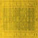 Square Machine Washable Oriental Yellow Traditional Rug, wshurb1429yw