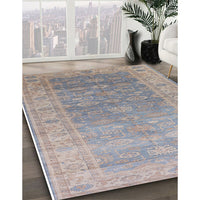 Mid-Century Modern Silver Pink Oriental Rug, urb1429