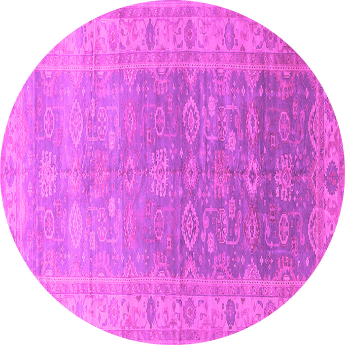 Round Oriental Pink Traditional Rug, urb1429pnk