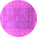 Round Oriental Pink Traditional Rug, urb1429pnk