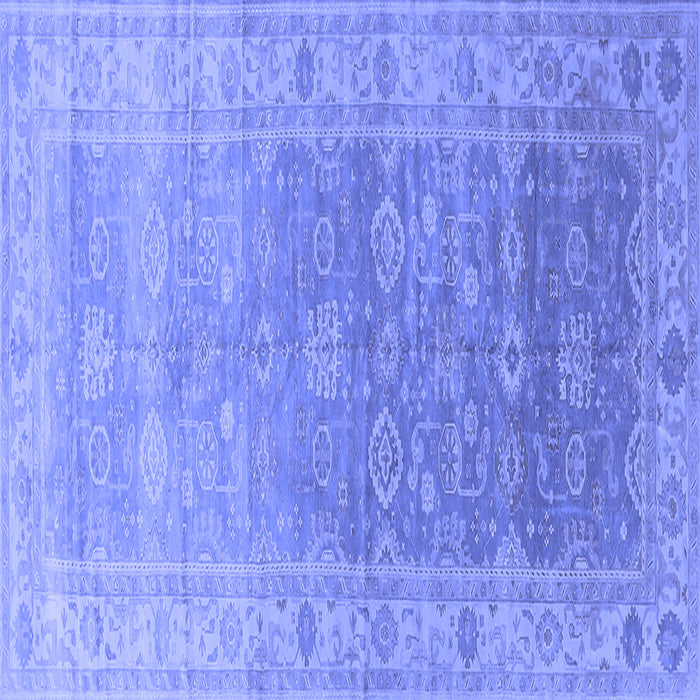 Square Machine Washable Oriental Blue Traditional Rug, wshurb1429blu