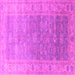 Square Machine Washable Oriental Pink Traditional Rug, wshurb1429pnk