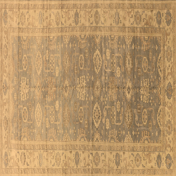 Square Oriental Brown Traditional Rug, urb1429brn