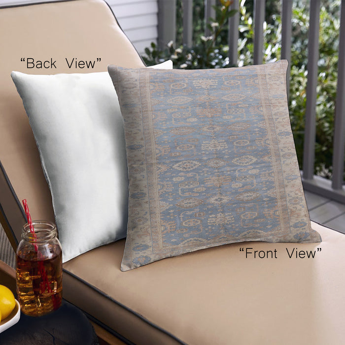 Front View of Mid-Century Modern Urban Square Silver Pink Throw Pillow, 18 inch by 18 inch, pwurb1429