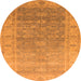 Round Oriental Orange Traditional Rug, urb1429org