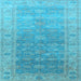 Square Oriental Light Blue Traditional Rug, urb1429lblu