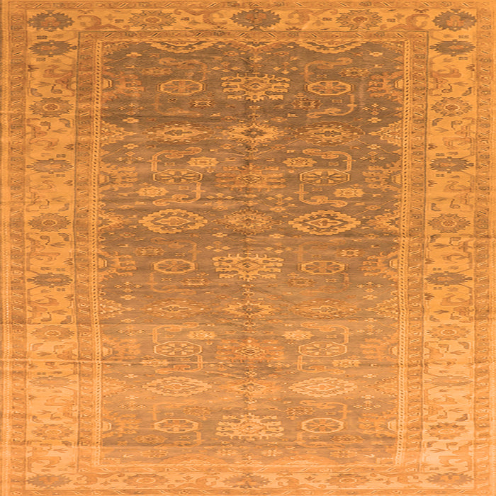 Square Oriental Orange Traditional Rug, urb1429org