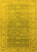 Machine Washable Oriental Yellow Traditional Rug, wshurb1429yw