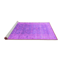 Sideview of Machine Washable Oriental Purple Traditional Area Rugs, wshurb1429pur