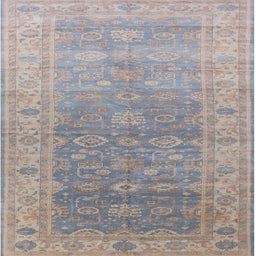 Square Mid-Century Modern Silver Pink Oriental Rug, urb1429