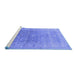 Sideview of Machine Washable Oriental Blue Traditional Rug, wshurb1429blu