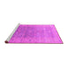 Sideview of Machine Washable Oriental Pink Traditional Rug, wshurb1429pnk