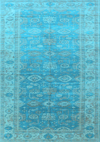 Oriental Light Blue Traditional Rug, urb1429lblu