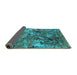 Sideview of Oriental Turquoise Industrial Rug, urb1430turq