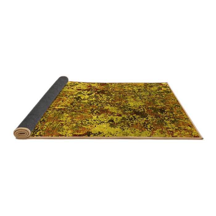 Sideview of Oriental Yellow Industrial Rug, urb1430yw