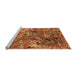 Sideview of Machine Washable Oriental Orange Industrial Area Rugs, wshurb1430org