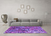 Machine Washable Oriental Purple Industrial Area Rugs in a Living Room, wshurb1430pur