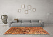 Machine Washable Oriental Orange Industrial Area Rugs in a Living Room, wshurb1430org