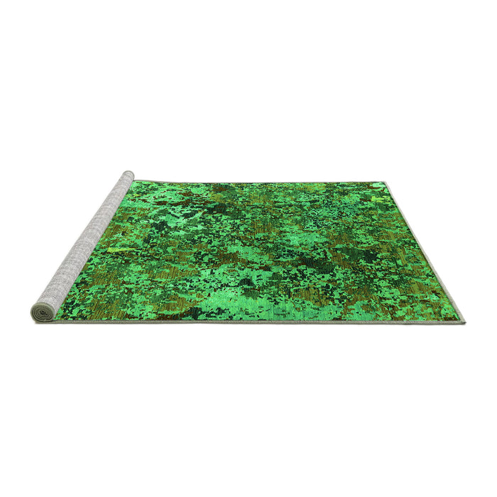 Sideview of Machine Washable Oriental Green Industrial Area Rugs, wshurb1430grn