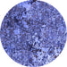 Round Oriental Blue Industrial Rug, urb1430blu