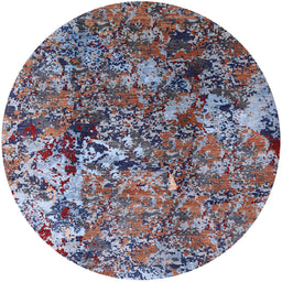 Round Machine Washable Industrial Modern Velvet Maroon Purple Rug, wshurb1430