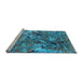 Sideview of Machine Washable Oriental Light Blue Industrial Rug, wshurb1430lblu