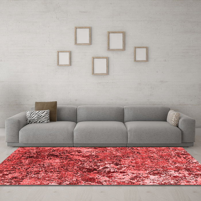 Industrial Red Washable Rugs
