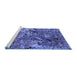 Sideview of Machine Washable Oriental Blue Industrial Rug, wshurb1430blu