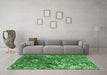 Machine Washable Oriental Emerald Green Industrial Area Rugs in a Living Room,, wshurb1430emgrn