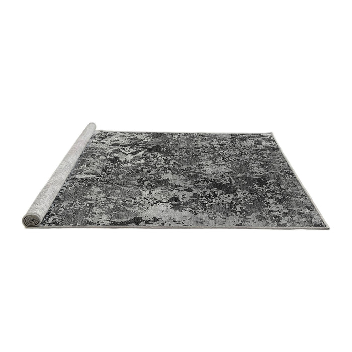 Sideview of Machine Washable Oriental Gray Industrial Rug, wshurb1430gry