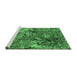 Sideview of Machine Washable Oriental Emerald Green Industrial Area Rugs, wshurb1430emgrn