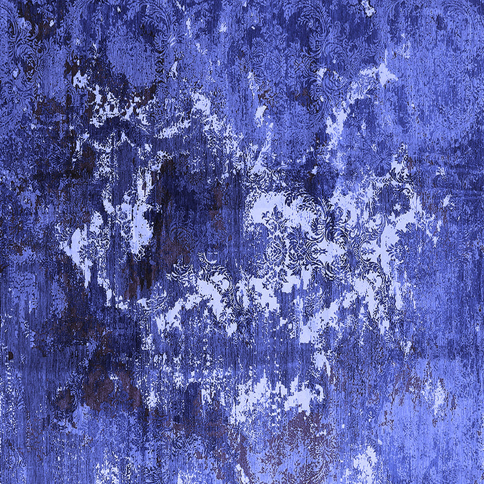 Square Oriental Blue Industrial Rug, urb1431blu