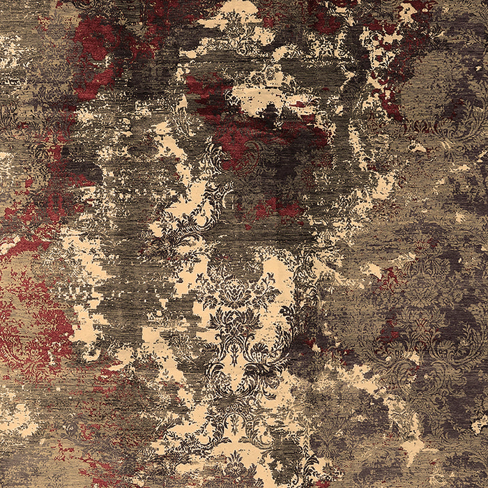 Machine Washable Oriental Brown Industrial Rug, wshurb1431brn