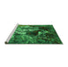 Sideview of Machine Washable Oriental Green Industrial Area Rugs, wshurb1431grn