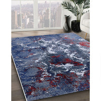 Mid-Century Modern Blue Oriental Rug, urb1431