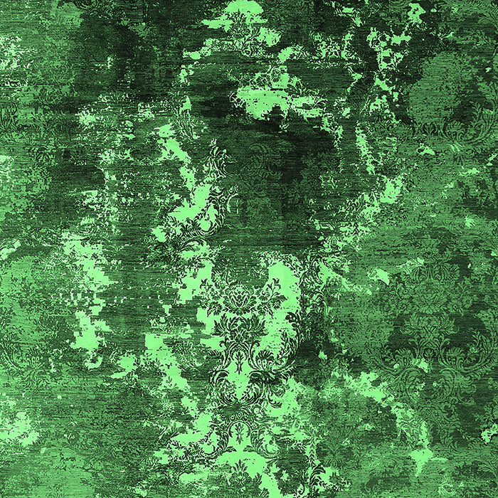 Machine Washable Oriental Emerald Green Industrial Area Rugs, wshurb1431emgrn