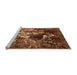 Sideview of Machine Washable Oriental Orange Industrial Area Rugs, wshurb1431org