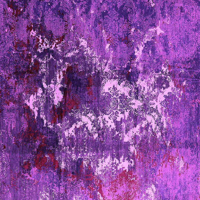 Square Machine Washable Oriental Pink Industrial Rug, wshurb1431pnk