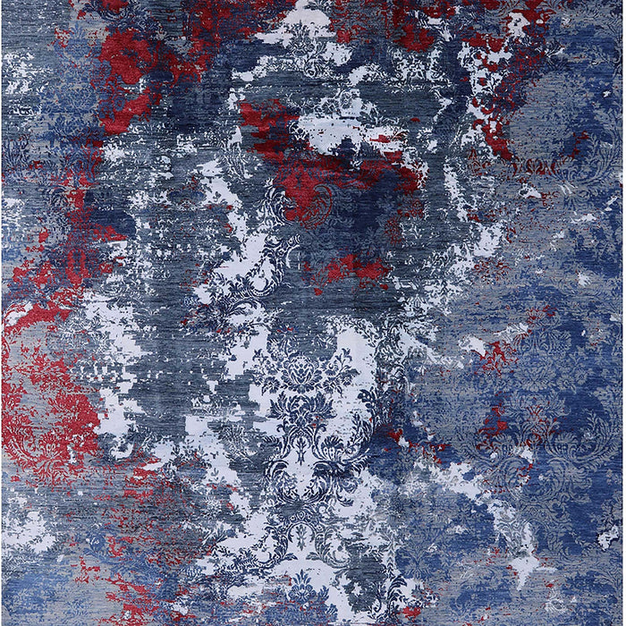 Mid-Century Modern Blue Oriental Rug, urb1431