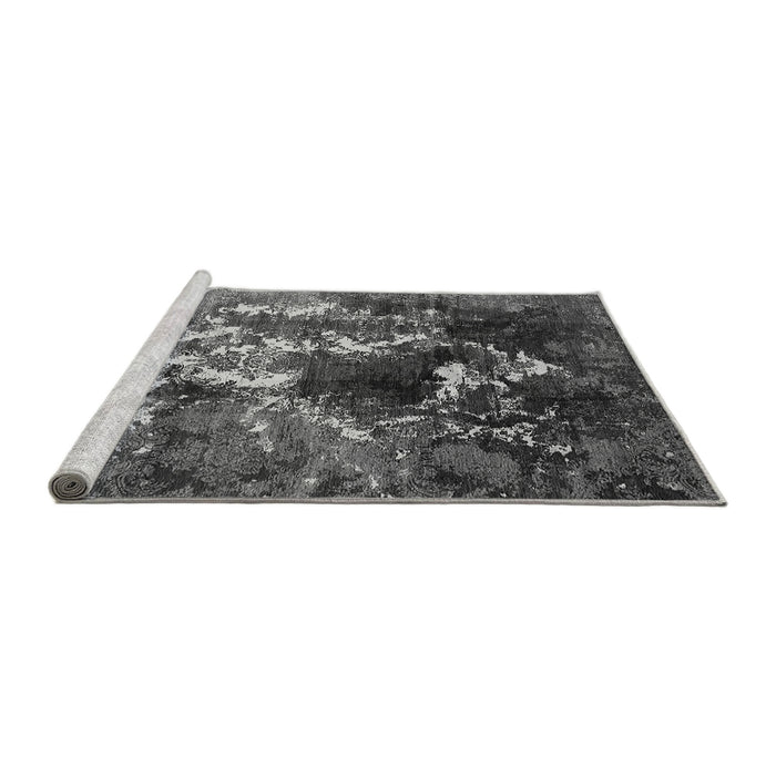Sideview of Machine Washable Oriental Gray Industrial Rug, wshurb1431gry