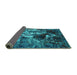 Sideview of Oriental Turquoise Industrial Rug, urb1431turq