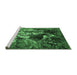 Sideview of Machine Washable Oriental Emerald Green Industrial Area Rugs, wshurb1431emgrn