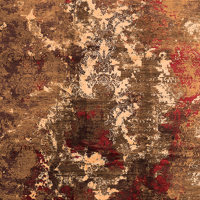 Machine Washable Oriental Orange Industrial Area Rugs, wshurb1431org