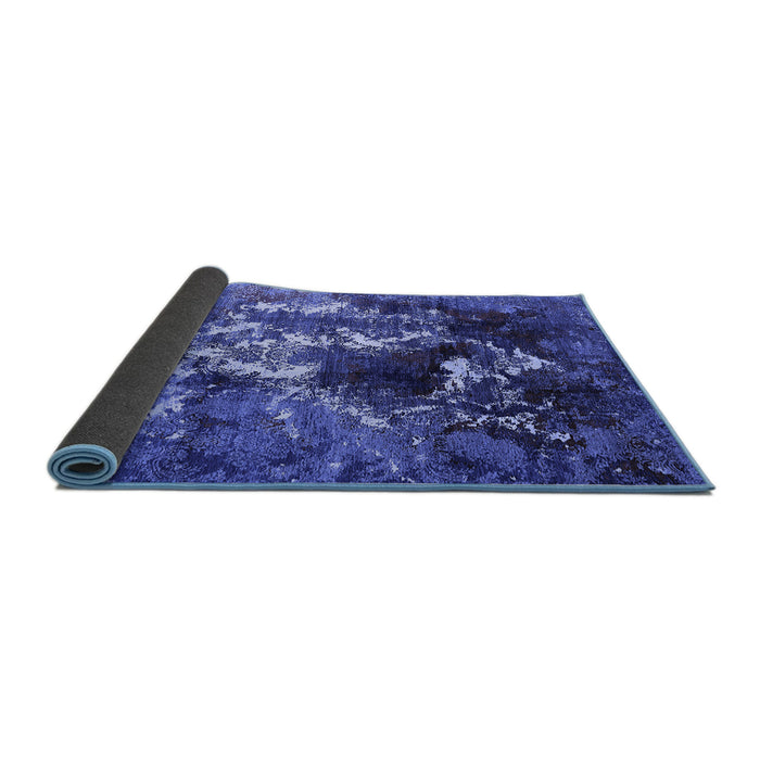 Sideview of Oriental Blue Industrial Rug, urb1431blu