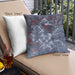 Front View of Mid-Century Modern Urban Square Blue Throw Pillow, 18 inch by 18 inch, pwurb1431